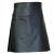 Rückansicht des schwarzen Kilts aus glattem Leder