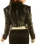 Rückansicht Damen Bolero Lederweste – glattes Lederdesign, kurze Rückenlänge, feminine Passform, getragen von Modell
