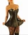 Model trägt Leder Corset Skirt in Schwarz