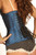 Rückansicht Satin Underbust Korsett Royal Blue mit Schnürung – detaillierte Rückenlacing, kräftiger Farbton, luxuriöses Finish