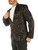 Deluxe Herren Steampunk-Blazer aus schwarzem Brokat vorne geschlossen – strukturierter Stoff, taillierter Schnitt, elegante Knopfleiste