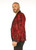 Seitenansicht Herren Raucherjacke aus rotem Brokat – strukturierter Stoff, klassischer Vintage-Look, elegante Linienführung