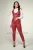Damen Tight Fit Lederhose Rot am Model getragen