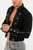 Herren Cropped Jacke Schwarz Baumwolle Seitenansicht – kurzer Schnitt, moderne Passform, kräftiges Schwarz