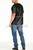 Leder T-Shirt Perforiert Herren