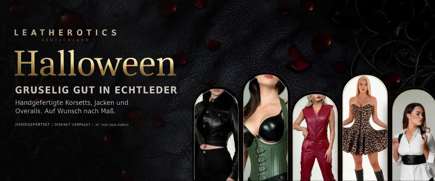 Halloween bei Leatherotics: handgefertigte Korsetts, Jacken und Overalls aus Echtleder