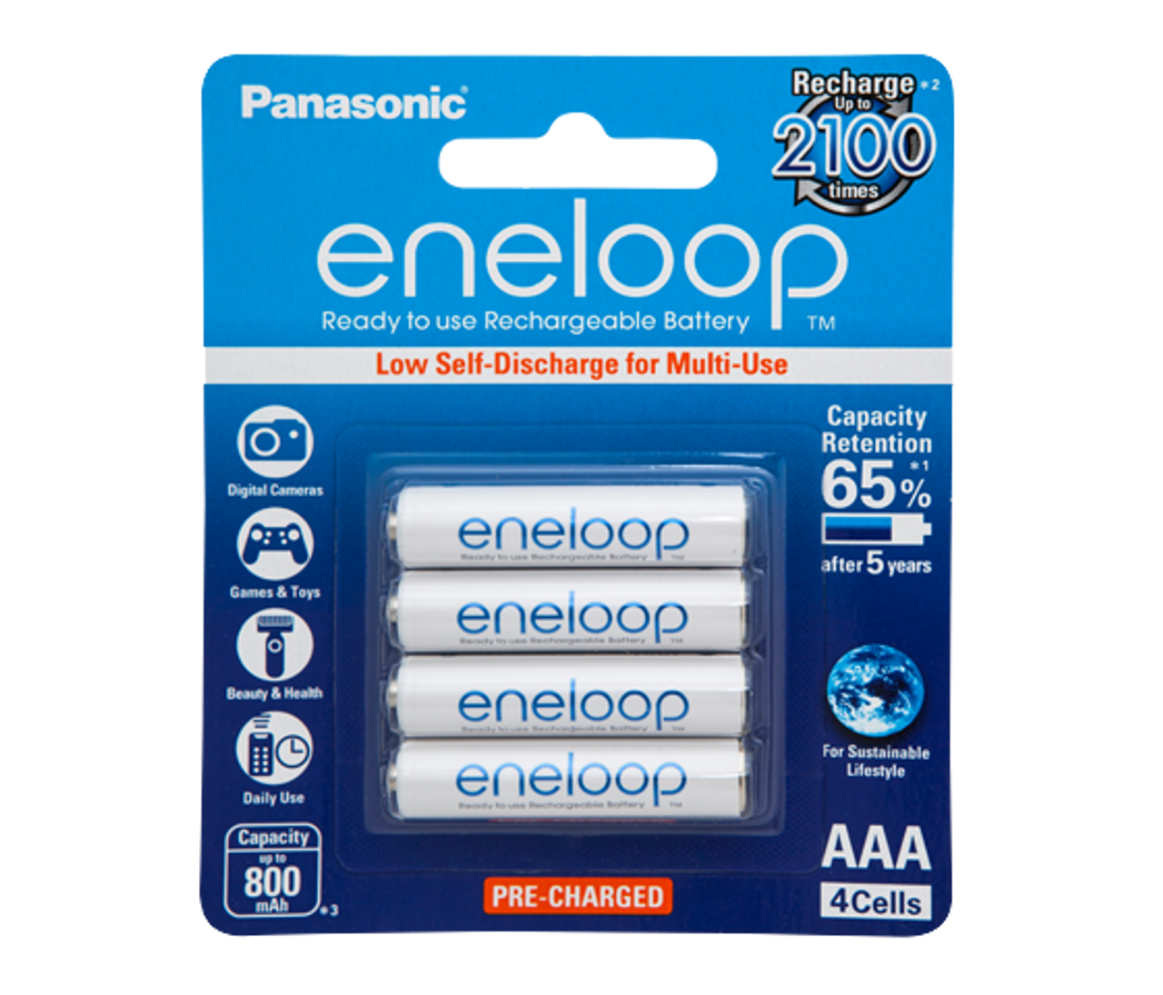 AAA Rechargeable Panasonic eneloop PRO Sliding Box Battery for Size