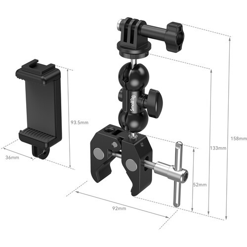 Morsetto SmallRig 3757B Per Fotocamera - Con Braccio Magico E Adattatore Per GoPro/DSLR - Foto 5
