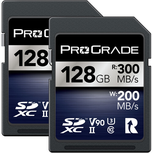 ProGrade Digital 128GB UHS-II V90 SDXC Iridium Memory Card (2-Pack