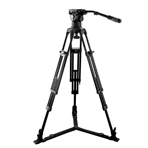 E-IMAGE Professional video Two-Stage tripod with fluid head and ground Spreader EI7083A2