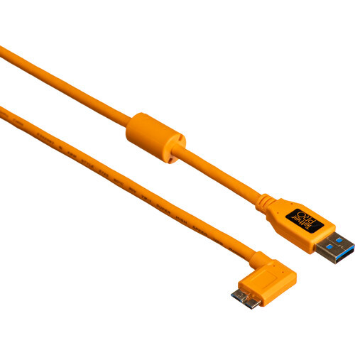 Tether Tools TetherPro USB 3.0 to Micro-B Right Angle, 15' (4.6m), ORG