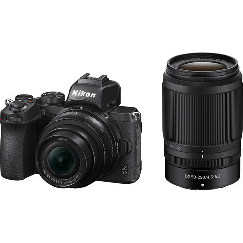 Nikon Z50 Mirrorless Digital Camera with 16-50mm and 50-250mm Lenses