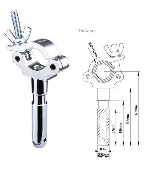 Kupo KCP-824 SLIM HALF COUPLER WITH 28MM SPIGOT