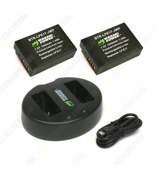 Wasabi Power Battery (2pack) & Double Charger Kit - LP-E17 (not decoded)