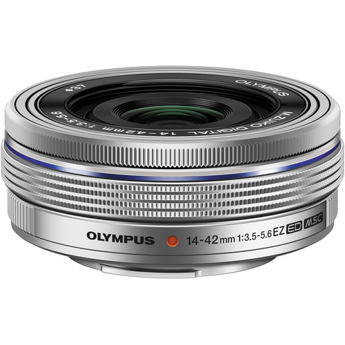 Olympus 14-42mm f3.5-5.6 EZ Pancake Micro Four Thirds Lens Silver + VISA Card