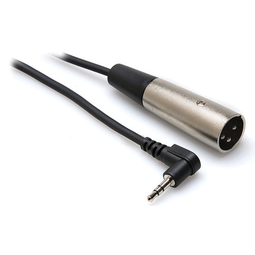 Hosa XVM-101M Angled Stereo 3.5mm Male to 3-Pin XLR Male Microphone Cable (1')