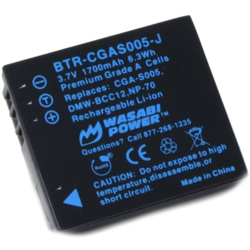 Wasabi Power Battery For Panasonic CGA-S005 Dmw-BCC12