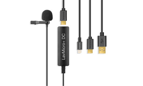 Saramonic LavMicro+ DC Clip-On Lav Microphone with Detachable Output Cables (iOS Android MAC PC)