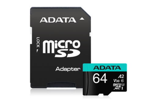 Adata Premier Pro microSDHC UHS-I U3 A2 V30S Card with Adapter 64GB