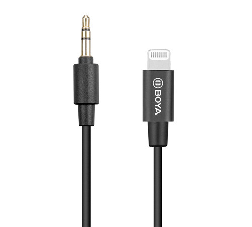 BOYA BY-K1 3.5mm Male TRS to Male Lightning Adapter Cable 20cm