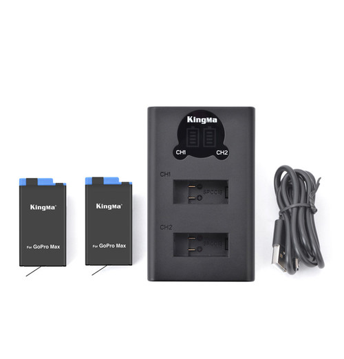 Kingma GoPro MAX Dual Battery Charger & Battery (2pk) Kit