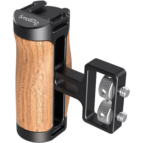 SmallRig Mini Wood Side Handle with Dual 1/4"-20 Screw Mount 2913