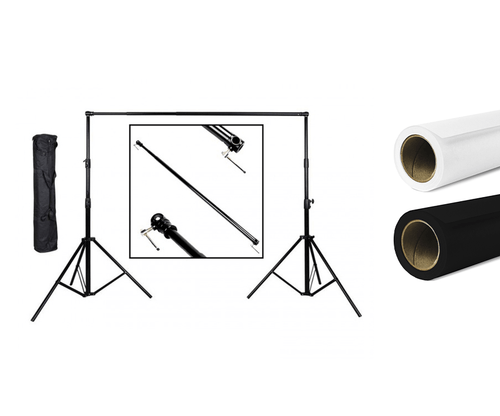 Portable Background Support Kit w B/W Savage Paper