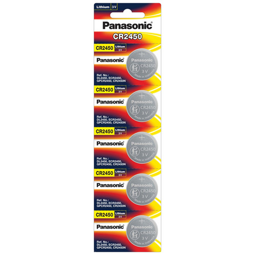 Panasonic CR2450 3V Button Battery - 5 Pack