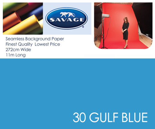 SAVAGE30 Gulf Blue Paper Backdrop Roll (Contact us for shipping quotes)