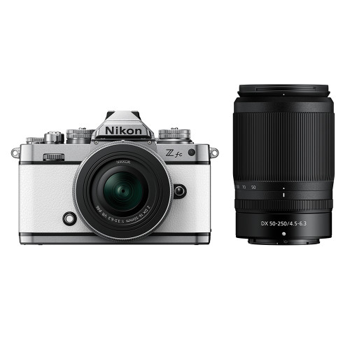 Nikon Z fc Camera White with Nikkor 16-50mm VR Silver + 50-250mm