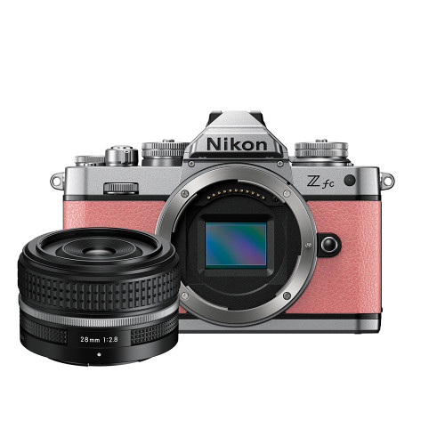 Nikon Z fc Camera Coral Pink with Nikkor Z 28mm F2.8 Se