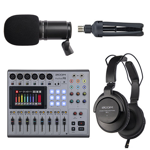 Zoom ZDM-1PMP Podcast Mic Pack Four Person PodCast Audio Kit with Recorder