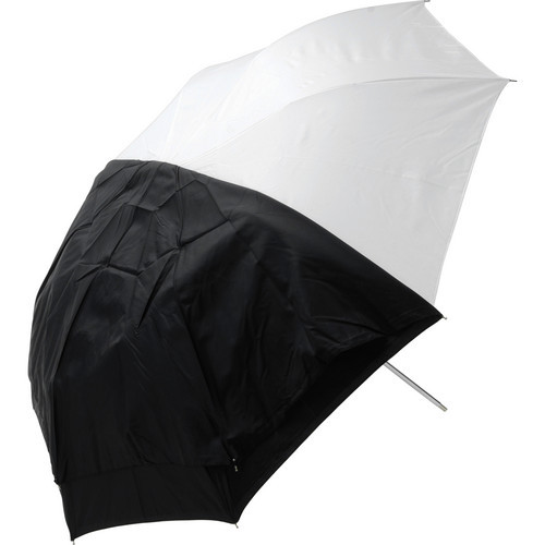 Westcott 45" Optical White Satin with Removable Black Cover Umbrella (114.3 cm)