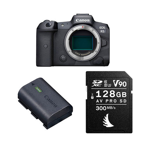 Canon EOS R5 Camera Starter Kit with extra Battery and 128GB SD-Card + Bonus Cashback and Gift