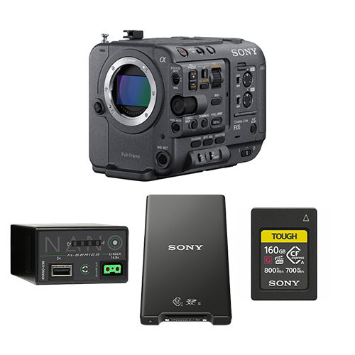 Sony FX6 Advanced Camera Kit with extra BP-U Battery, 160GB CFexpress Card and Card Reader
