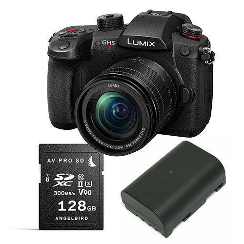 Panasonic GH5 II Camera Lens Starter Kit with 12-60mm, extra Battery and 128GB V90 SD-Card