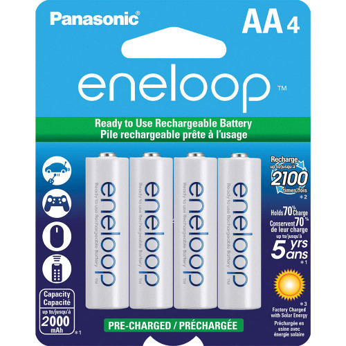 Panasonic Eneloop AA Rechargeable Batteries (2000mAh, 4 Pack)