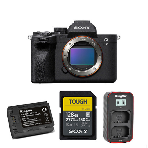 Sony a7 IV Mirrorless Camera Starter Kit with extra Batteries, Charger & 128GB V60 SD-Card