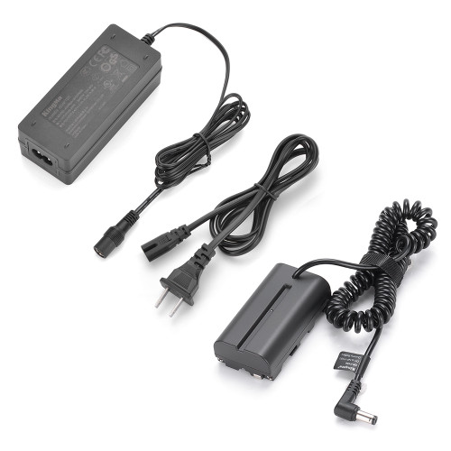 KingMa DC to NP-F550 dummy battery Coupler with AC adapter & NZ Plug