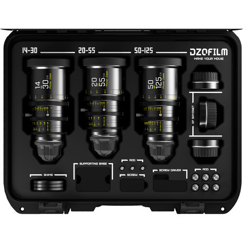 DZOFilm Pictor Zoom 3-lens kit with case (14-30/20-55/50-125 T2.8) (Black)