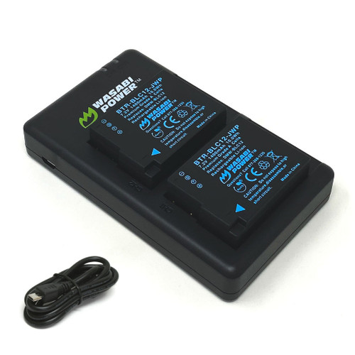 Wasabi Power Panasonic DMW-BLC12 Battery (2-Pack, FULLY DECODED) and Dual Charger