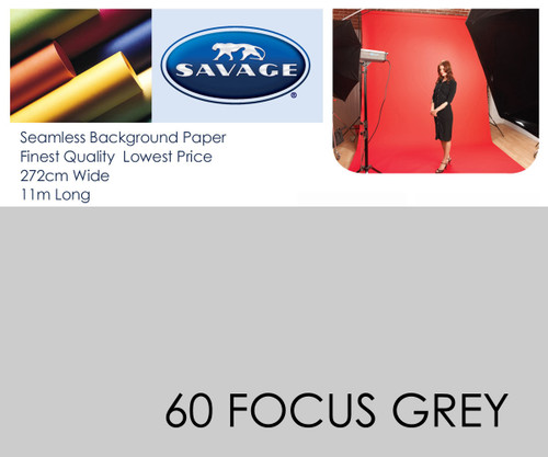 SAVAGE60 Focus Grey Paper Backdrop Roll (Contact us for shipping quotes)