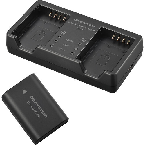 Olympus SBCX-1 Battery/Dual Charger Set for BLX-1 + VISA Card