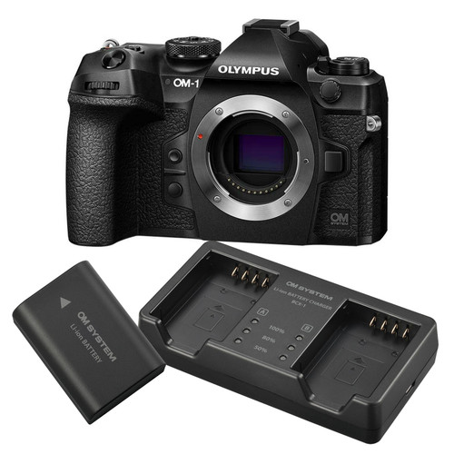 OM System OM-1 Mirrorless Camera Body with Olympus Battery Kit + VISA Card