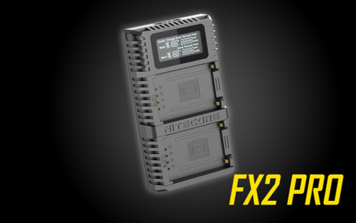 Nitecore FX2 PRO Dual Slot USB Charger for Fujifilm NP-T125 Battery