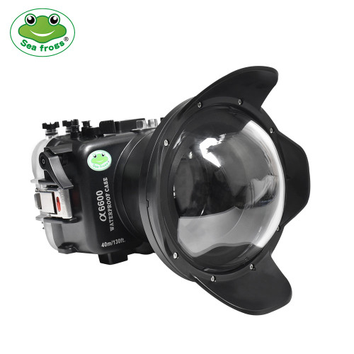 Meikon Seafrogs 40M/130FT Diving Waterproof Case For Sony A6600 With Dome Port (16-35mm) [Does not include the Standard Port]