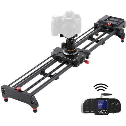 GVM Wireless Professional Video Carbon Fiber Motorized Camera Slider (48") with Bluetooth Remote and Mobile App Control
