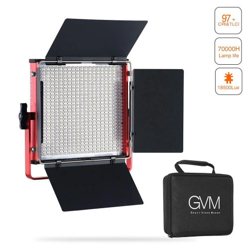 GVM-520LS-R Bi-Color Video Light (Red) with APP, Barndoor, Diffuser