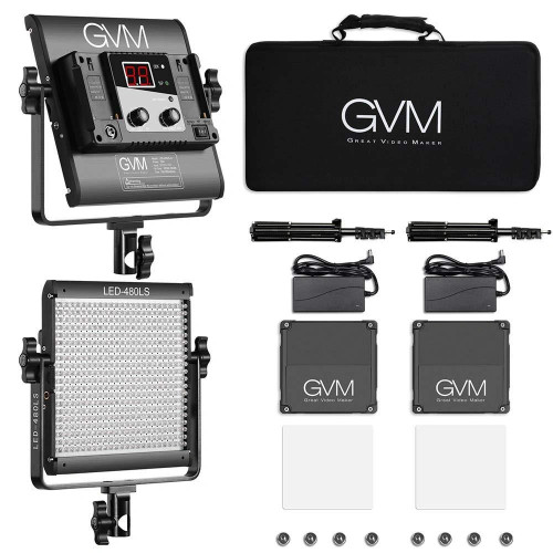 GVM 480LS Bi-Color LED 2-Panel Kit with stands