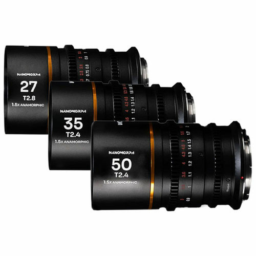 Laowa Nanomorph S35 Prime 3-Lens Bundle (27mm, 35mm, 50mm) (Amber) (Cine) Fuji X